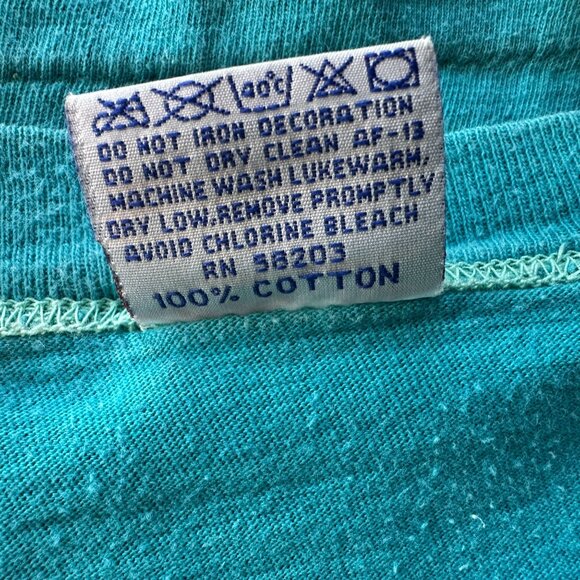 Vintage Poly-Tees Mens Large T-Shirt Denver Single Stitch Blue Graphic USA 1992 - Picture 11 of 11